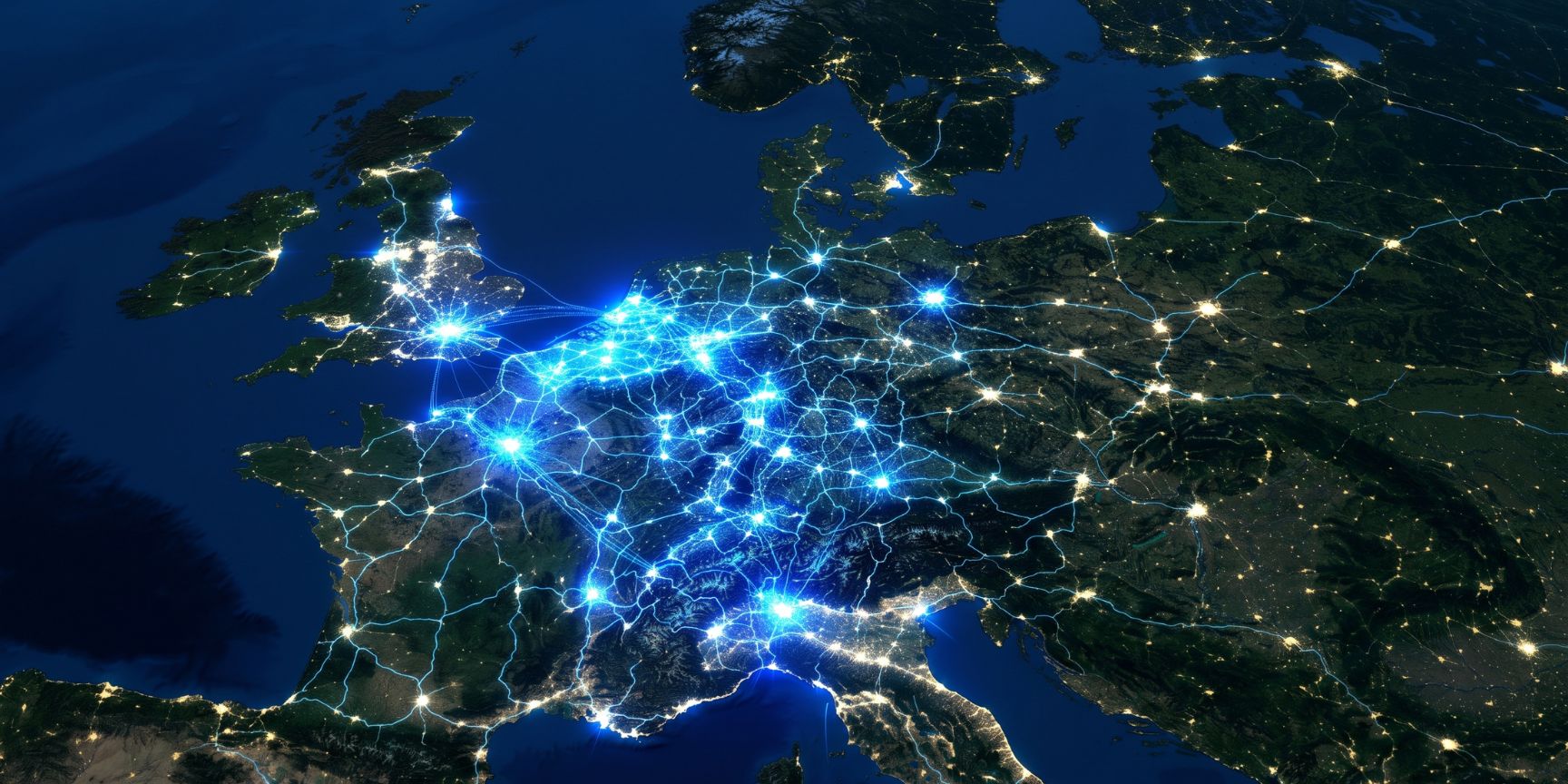 The first image visualises the geographical and economic importance of the European logistics corridor.